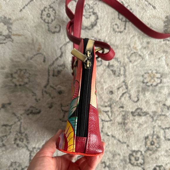 Anna by Anuschka Genuine Leather Triple Compartment Satchel - Picture 4 of 7